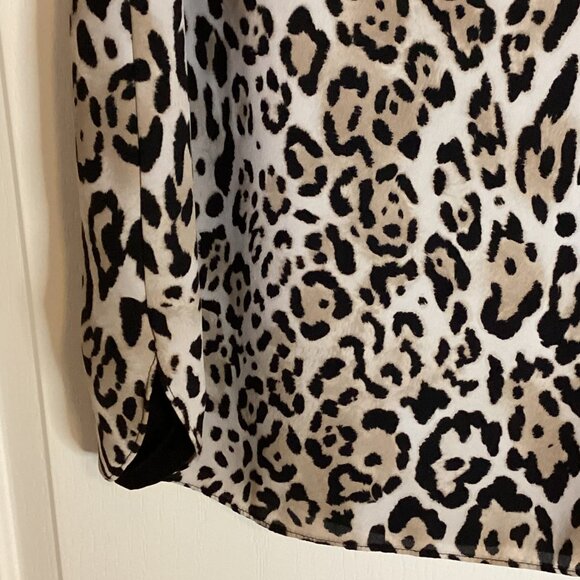 Leopard Animal Print Women's Tank Top Tunic Sleeveless Lined Size L Rounded Hem - Picture 4 of 6